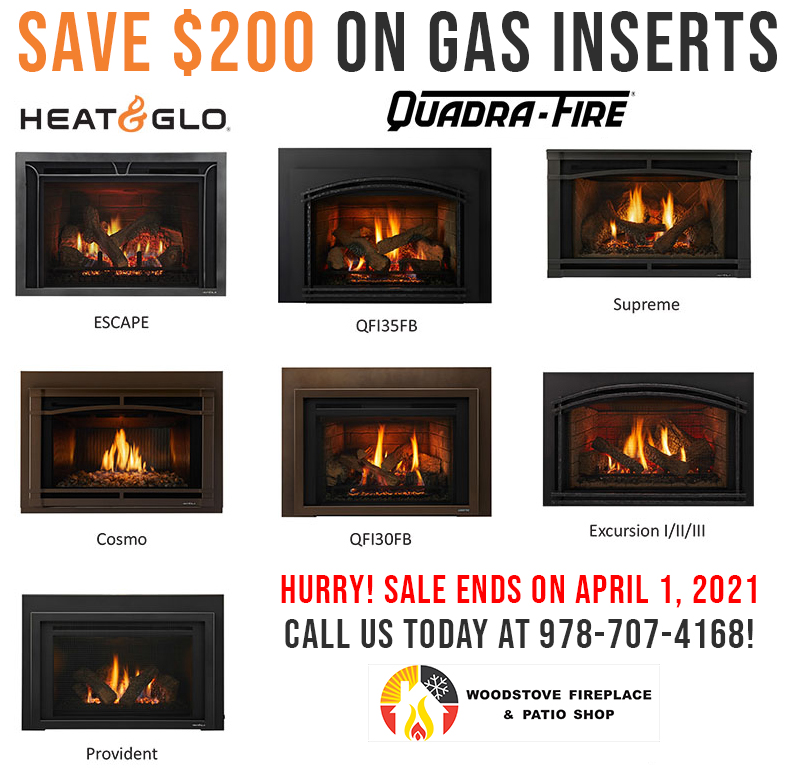 Save $200 USD / $250 CAD on all gas fireplace inserts