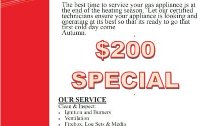 Season End Gas Appliance and Pellet Stove Service Specials